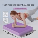 Black 4cm Thick Balance Pad - Non-Slip High Density Foam Exercise Mat for Plank Push Up Knee Protection Fitness Training