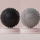 2-Pack Black and grey Spiky Fascia Massage Balls - Portable TPE Foot Arch Muscle Relaxer for Yoga Recovery Trigger Point Therapy