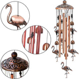 Flamingo Retro Metal Wind Chime - Large Hanging Bell Ornament for Balcony Garden Courtyard Decoration