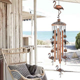 Flamingo Retro Metal Wind Chime - Large Hanging Bell Ornament for Balcony Garden Courtyard Decoration
