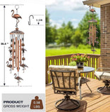 Flamingo Retro Metal Wind Chime - Large Hanging Bell Ornament for Balcony Garden Courtyard Decoration