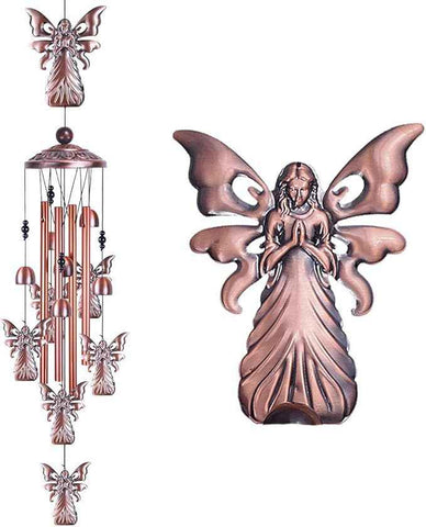 Angel Retro Metal Wind Chime - Large Hanging Bell Ornament for Balcony Garden Courtyard Decoration