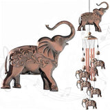 Elephant Retro Metal Wind Chime - Large Hanging Bell Ornament for Balcony Garden Courtyard Decoration