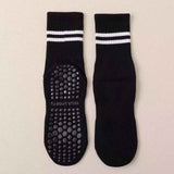 3-Pack Black Anti-Slip Yoga Socks - Grippy Non-Slip Pilates Dance Fitness Socks for Women