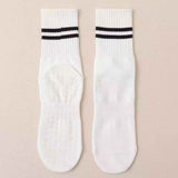 3-Pack White Anti-Slip Yoga Socks - Grippy Non-Slip Pilates Dance Fitness Socks for Women