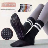 3-Pack White Anti-Slip Yoga Socks - Grippy Non-Slip Pilates Dance Fitness Socks for Women