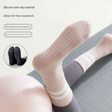 3-Pack White Anti-Slip Yoga Socks - Grippy Non-Slip Pilates Dance Fitness Socks for Women