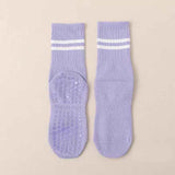 3-Pack Purple Anti-Slip Yoga Socks - Grippy Non-Slip Pilates Dance Fitness Socks for Women