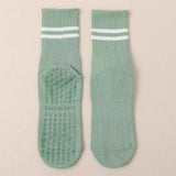 3-Pack Green Anti-Slip Yoga Socks - Grippy Non-Slip Pilates Dance Fitness Socks for Women
