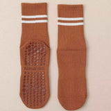 3-Pack Coffee color Anti-Slip Yoga Socks - Grippy Non-Slip Pilates Dance Fitness Socks for Women