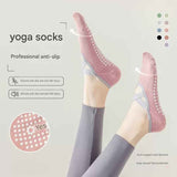 3-Pack Black Anti-Slip Yoga Socks - Grippy Pilates Dance Fitness Socks with Silicone Grip for Women