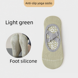 3-Pack Grey Anti-Slip Yoga Socks - Grippy Pilates Dance Fitness Socks with Silicone Grip for Women