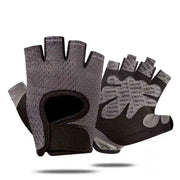 Grey Half Finger Fitness Gloves - Anti-Slip Breathable Gym Training Gloves for Weightlifting Cycling(Size:L)