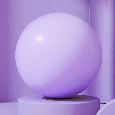 Purple Anti-Burst Yoga Exercise Ball with Manual Hand Pump - 25cm Thickened Stability Ball for Pilates Core Training Fitness