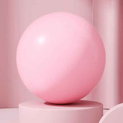 Pink Anti-Burst Yoga Exercise Ball with Manual Hand Pump - 25cm Thickened Stability Ball for Pilates Core Training Fitness