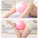 Pink Anti-Burst Yoga Exercise Ball with Manual Hand Pump - 25cm Thickened Stability Ball for Pilates Core Training Fitness