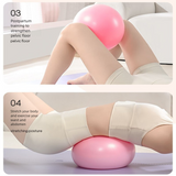 Pink Anti-Burst Yoga Exercise Ball with Manual Hand Pump - 25cm Thickened Stability Ball for Pilates Core Training Fitness