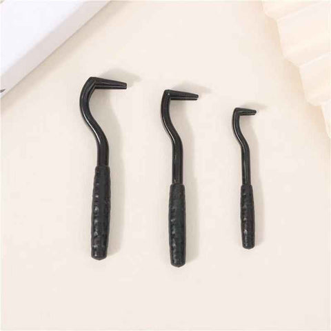2-Pack Black Pet Tick Remover Tool Set - Small Medium Large Flea and Tick Hook Removers