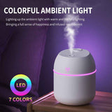 Pink Mini USB Humidifier Large Mist - Desktop Ultrasonic Air Humidifier with Colorful LED Light