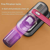 Blue-violet Wireless Mite Vacuum Cleaner with UV Light - High Suction Handheld Bed Dust Mite Remover