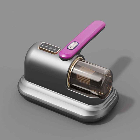Greyish-purple Wireless Mite Vacuum Cleaner with UV Light - High Suction Handheld Bed Dust Mite Remover