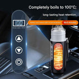 White Portable Car Electric Kettle 12V/24V Universal USB Travel Water Boiler 500ml 316 Stainless Steel Smart Temperature Control