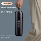 White Portable Car Electric Kettle 12V/24V Universal USB Travel Water Boiler 500ml 316 Stainless Steel Smart Temperature Control