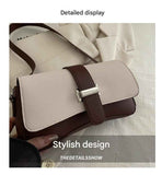 White Fashion Retro Crossbody Bag French Chic Small Shoulder Bag Women’s Baguette Underarm Bag