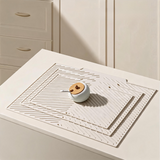 3-Piece Beige Silicone Draining Mat Set Kitchen Counter Protector Heat-Resistant Non-Slip Mats Large Medium Small