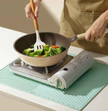 3-Piece Beige Silicone Draining Mat Set Kitchen Counter Protector Heat-Resistant Non-Slip Mats Large Medium Small