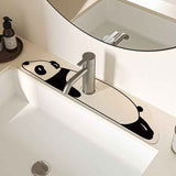 2-Piece Faucet Draining Mat Set Absorbent Sink Splash Guard Quick Dry Counter Mat 10x61cm(panda)