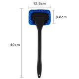 3-Piece Dark blue Car Windshield Cleaning Brush Set Microfiber Defogging Wiper Tool Window Glass Cleaner