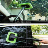 3-Piece Green Car Windshield Cleaning Brush Set Microfiber Defogging Wiper Tool Window Glass Cleaner