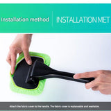 3-Piece Green Car Windshield Cleaning Brush Set Microfiber Defogging Wiper Tool Window Glass Cleaner