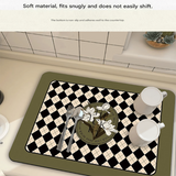 Beige Kitchen Countertop Drainage Mat Absorbent Quick Dry Tech Velvet Dish Drying Pad 40x60cm(CD0076-1)