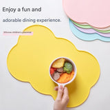 3-Piece Purple Silicone Placemat Set Cloud Shape Non-Slip Heat Resistant Kids Dining Mat
