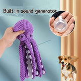 2-Pack Green Plush Octopus Dog Toy with Squeaker - Interactive Chew Toy for Small, Medium & Large Dogs - Durable, Teeth-Cleaning & Boredom-Relief Pet Toy (35cm)