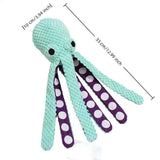 2-Pack Green Plush Octopus Dog Toy with Squeaker - Interactive Chew Toy for Small, Medium & Large Dogs - Durable, Teeth-Cleaning & Boredom-Relief Pet Toy (35cm)