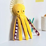 2-Pack Yellow Plush Octopus Dog Toy with Squeaker - Interactive Chew Toy for Small, Medium & Large Dogs - Durable, Teeth-Cleaning & Boredom-Relief Pet Toy (35cm)