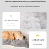 Grey Large Plush Dog Bed - Extra Thick Winter Warmth, Machine Washable & Non-Slip Pet Mat for Large Dogs (60cm)