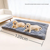 Grey Large Plush Dog Bed - Extra Thick Winter Warmth, Machine Washable & Non-Slip Pet Mat for Large Dogs (60cm)