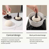 Silicone Donut Baking Mould for Homemade Baking - Heat Range -30℃ to 230℃, Non Stick Pastry Pans with Perforated Base & Cone Centre (5pcs Coffee)