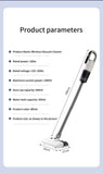 White Wireless Stick Vacuum and Stereoscopic Mop with 2 Filters, Swivel Brush Head and 106cm Handled Pole - One Click Operation, 19KPA Super Suction, 300ML Detachable Water Tank, 600ML Dust Cup for Floor Blind Spot and Wet Dry Dual Use