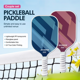 Fantasy Purple Striped Fiberglass Pickleball Paddle Set – 4 Balls & 2 Lightweight Shock-Absorbing Rackets with Versatile Carry Bag for Outdoor Play