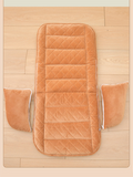 Brown Premium Quilted Plush Integrated Seat Cushion & Backrest – Thickened Lumbar Support Pad with Detachable Armrests, Secure Buckle and Washable Cover for Office Chair Long Sitting