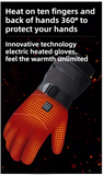 Winter 3 Level Intelligent Heated Gloves with Touchscreen Fingertip - Waterproof Thermal Gloves for Skiing & Outdoor Sports, 360° All-Finger + Hand's Back Large Heating Coverage (Battery Operated)
