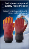 Winter 3 Level Intelligent Heated Gloves with Touchscreen Fingertip - Waterproof Thermal Gloves for Skiing & Outdoor Sports, 360° All-Finger + Hand's Back Large Heating Coverage (Battery Operated)