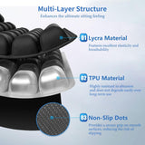 Black Portable 3D Aircell Travel Inflatable Seat Cushion with Built-in Pump – 36 Airbags Ergonomic Pressure Relief Pad with Lycra Cover & Non-Slip Base for Office Car Flight Long Sitting