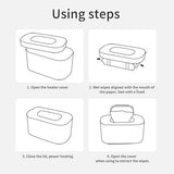 Pink Portable USB Baby Wipe Warmer with LED Display and Top-Heating Moisture Protection – Intelligent Constant Temp Dispenser Case for Travel and Home
