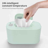 White Portable USB Baby Wipe Warmer with LED Display and Top-Heating Moisture Protection – Intelligent Constant Temp Dispenser Case for Travel and Home